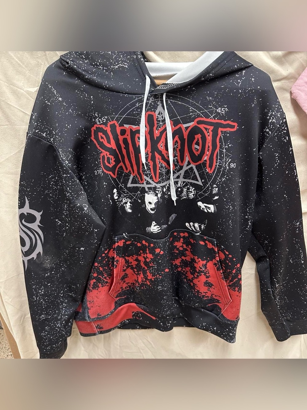 Red and black slip knot all hope is gone band graphic sweatshirt hoodie jacket.